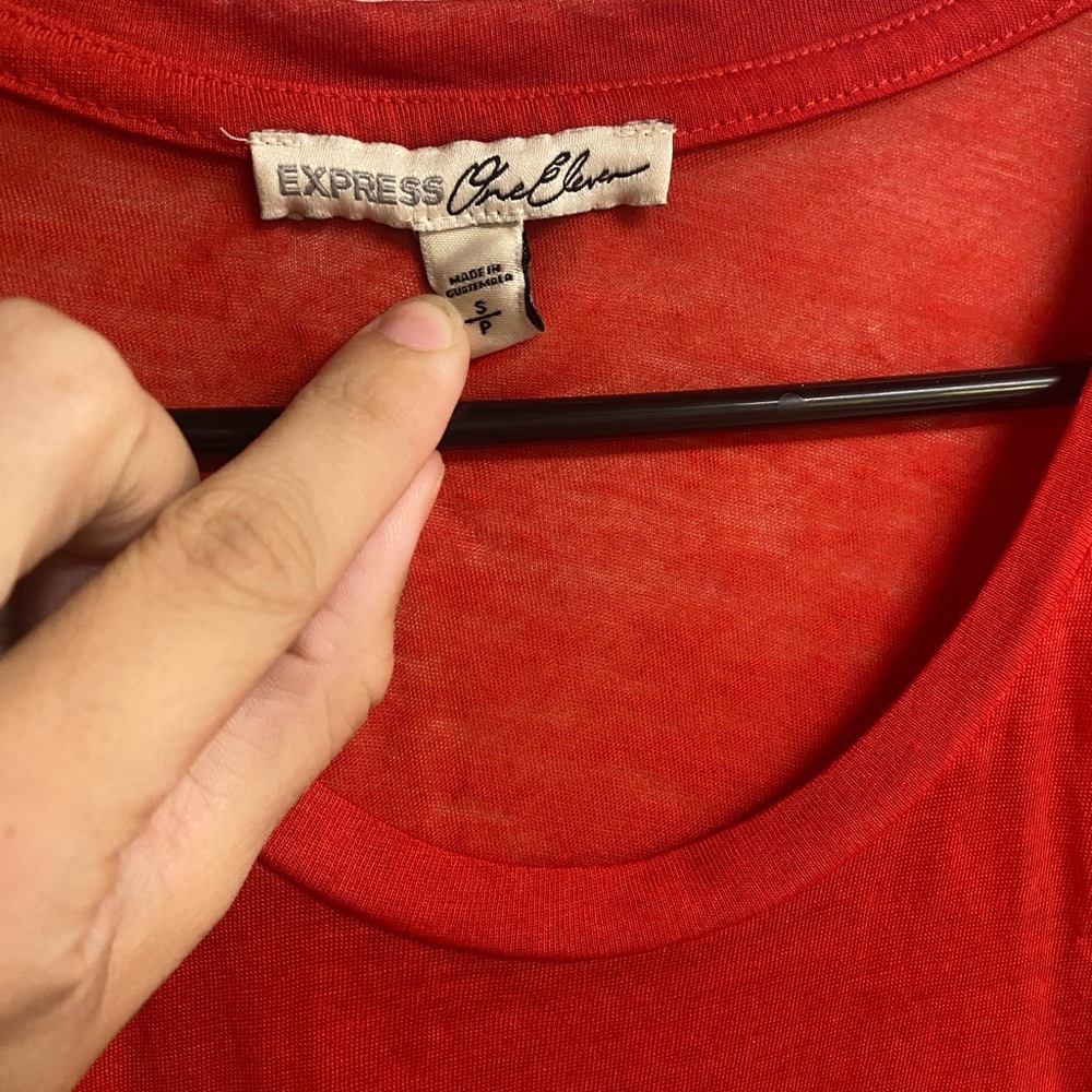 Express Red Graphic Muscle Tee - Picture 2 of 3